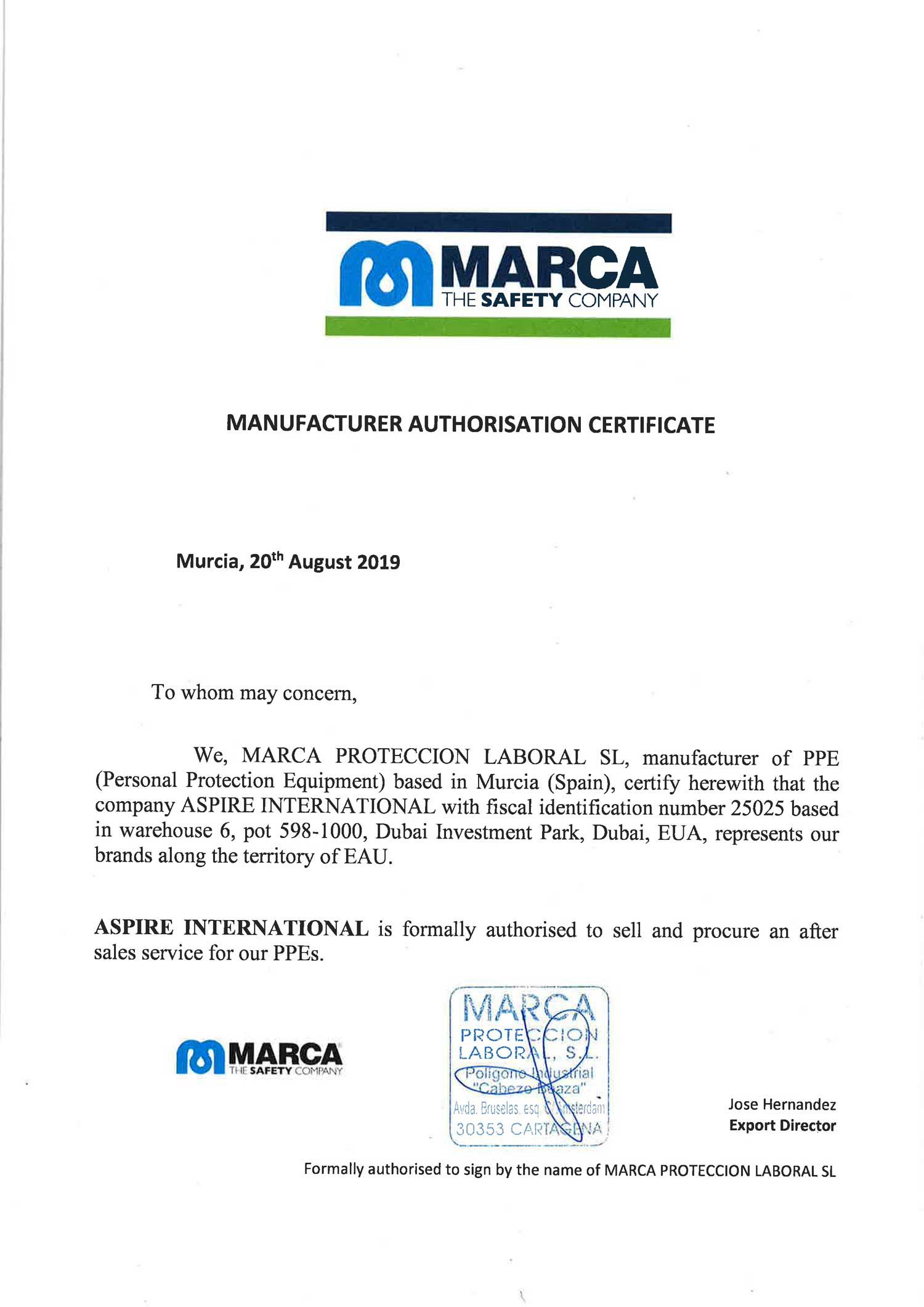 Marca Approval - Aspire international